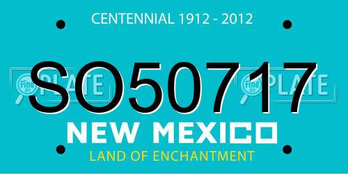 SO50717 New Mexico License Plate