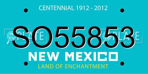 SO55853 New Mexico License Plate