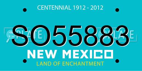 SO55883 New Mexico License Plate