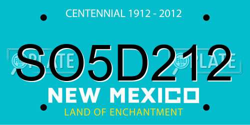 SO5D212 New Mexico License Plate