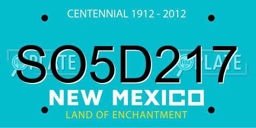 SO5D217 New Mexico License Plate