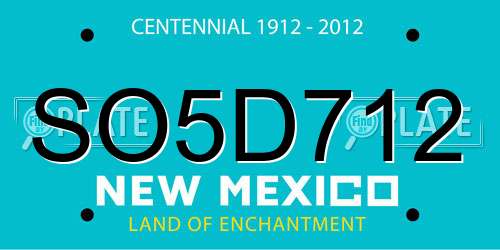 SO5D712 New Mexico License Plate