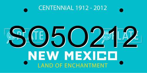 SO5O212 New Mexico License Plate