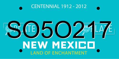SO5O217 New Mexico License Plate
