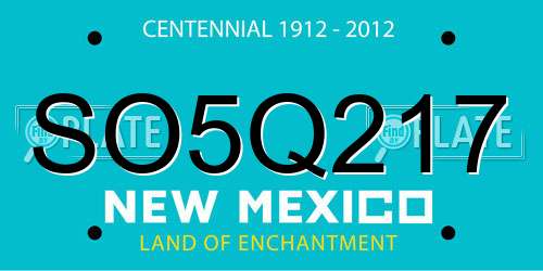 SO5Q217 New Mexico License Plate