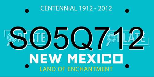 SO5Q712 New Mexico License Plate