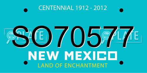 SO70577 New Mexico License Plate