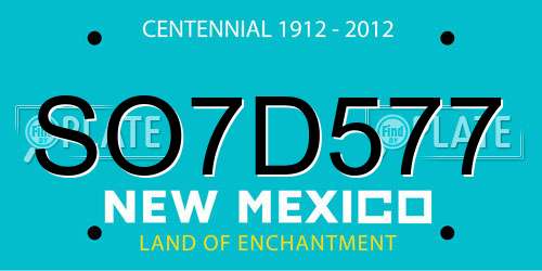 SO7D577 New Mexico License Plate