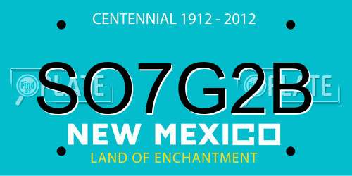 SO7G2B New Mexico License Plate