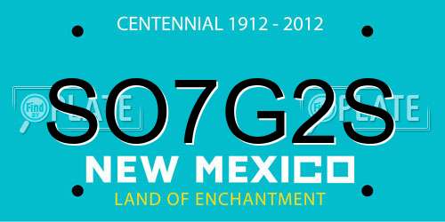 SO7G2S New Mexico License Plate