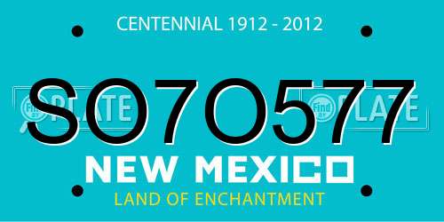SO7O577 New Mexico License Plate