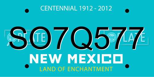 SO7Q577 New Mexico License Plate