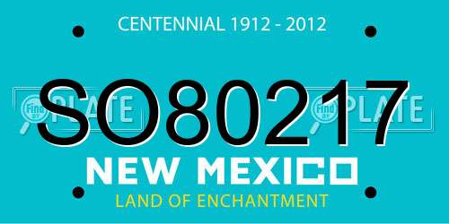 SO80217 New Mexico License Plate