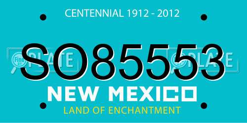 SO85553 New Mexico License Plate