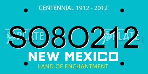 SO8O212 New Mexico License Plate