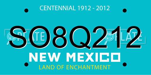 SO8Q212 New Mexico License Plate