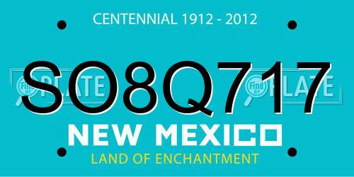 SO8Q717 New Mexico License Plate