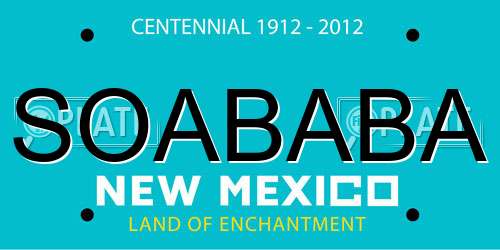 SOABABA New Mexico License Plate