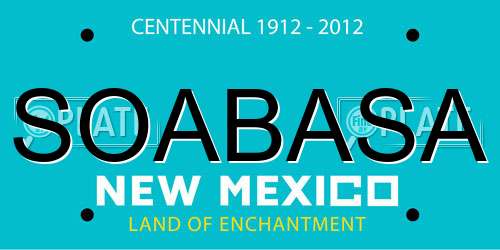 SOABASA New Mexico License Plate