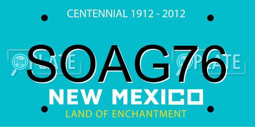 SOAG76 New Mexico License Plate