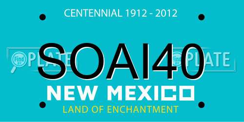 SOAI40 New Mexico License Plate