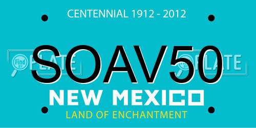 SOAV50 New Mexico License Plate
