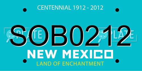 SOB0212 New Mexico License Plate