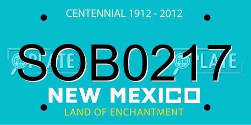 SOB0217 New Mexico License Plate