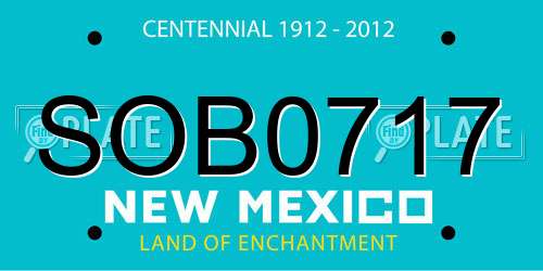 SOB0717 New Mexico License Plate