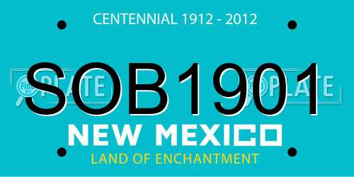 SOB1901 New Mexico License Plate