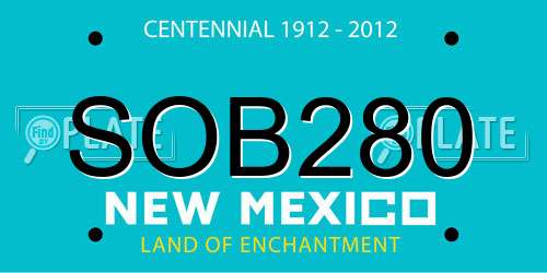 SOB280 New Mexico License Plate