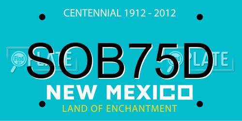 SOB75D New Mexico License Plate