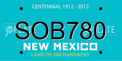 SOB780 New Mexico License Plate