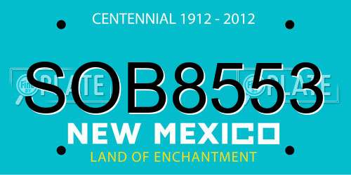 SOB8553 New Mexico License Plate