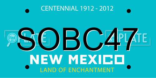 SOBC47 New Mexico License Plate