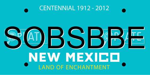 SOBSBBE New Mexico License Plate