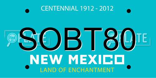 SOBT80 New Mexico License Plate