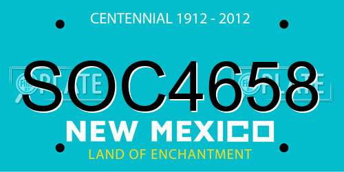 SOC4658 New Mexico License Plate