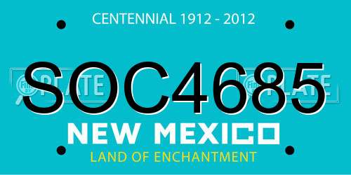 SOC4685 New Mexico License Plate