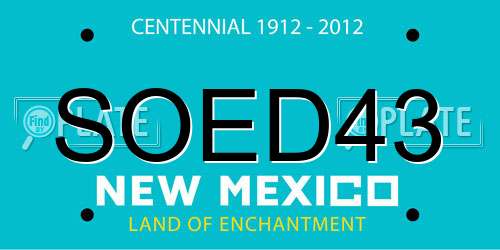 SOED43 New Mexico License Plate
