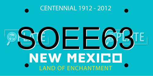 SOEE63 New Mexico License Plate