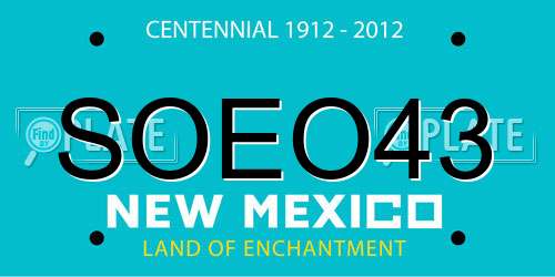 SOEO43 New Mexico License Plate