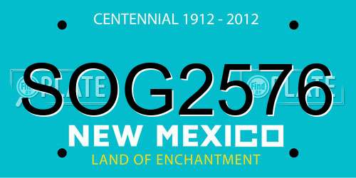 SOG2576 New Mexico License Plate