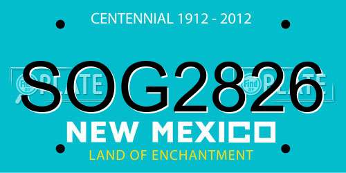 SOG2826 New Mexico License Plate