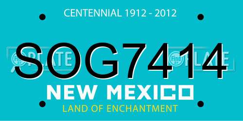 SOG7414 New Mexico License Plate