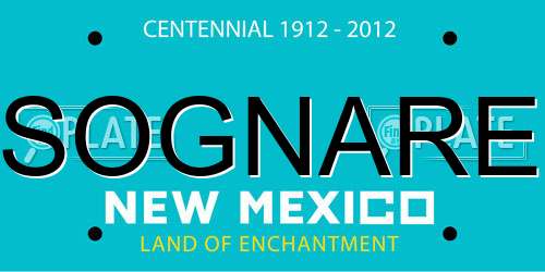 SOGNARE New Mexico License Plate