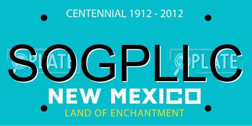 SOGPLLC New Mexico License Plate