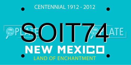 SOIT74 New Mexico License Plate