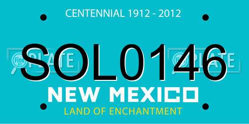 SOL0146 New Mexico License Plate