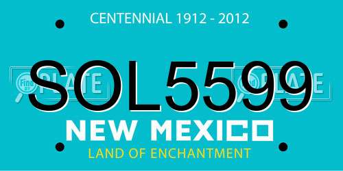 SOL5599 New Mexico License Plate